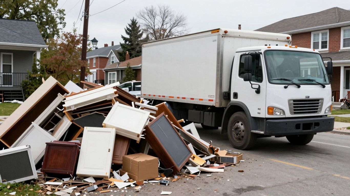 Bulk waste pickup in Ottawa with furniture and debris.