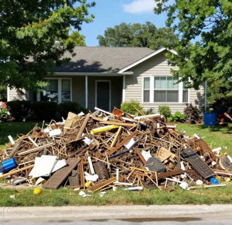 Homeowner clearing yard waste in Ottawa