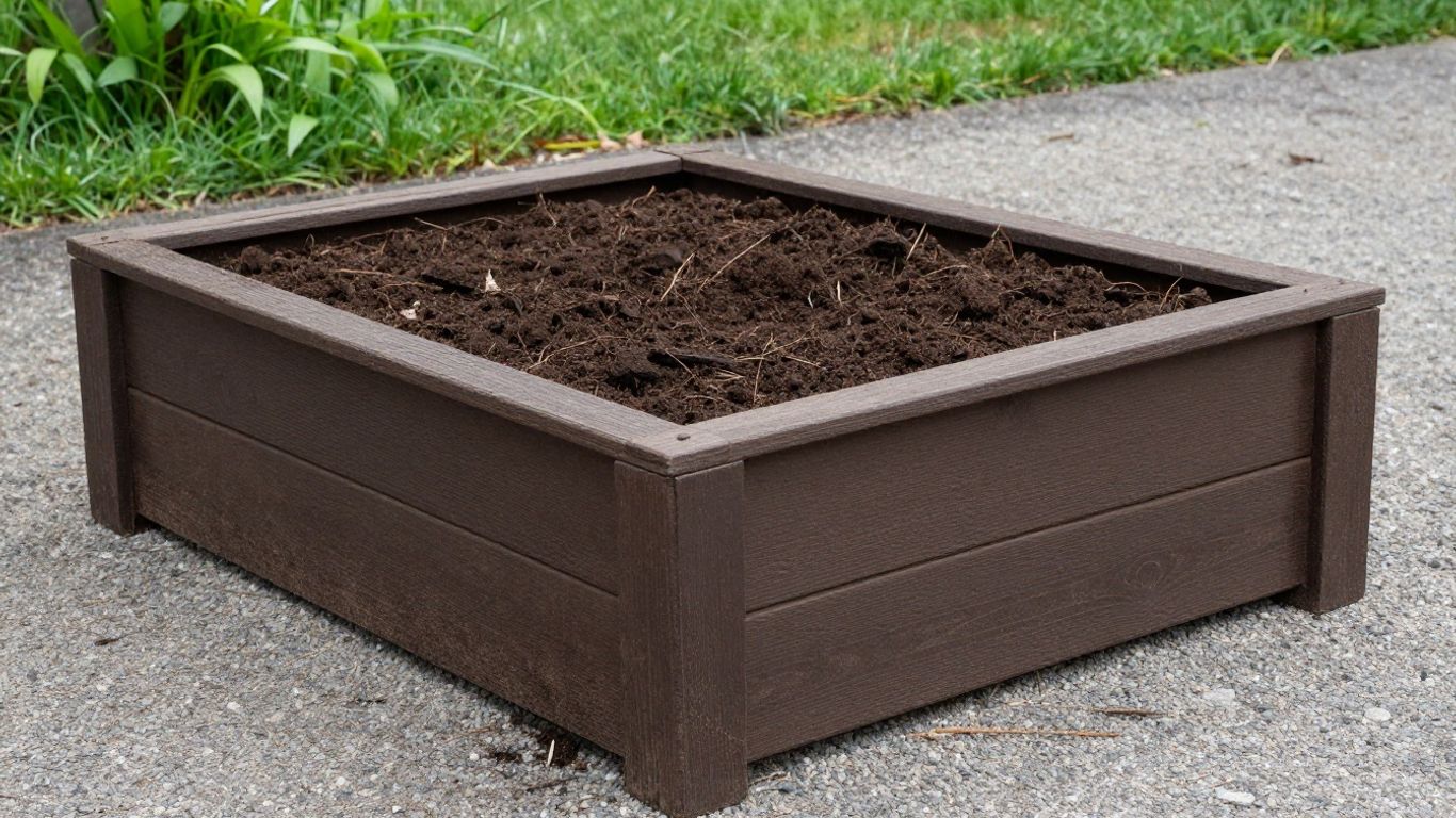 Soil bin filled with dirt for landscaping waste removal.
