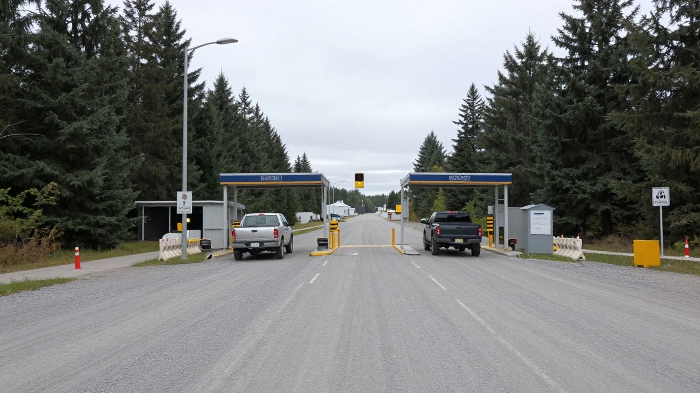 Ottawa landfill entrance with loaded pickup